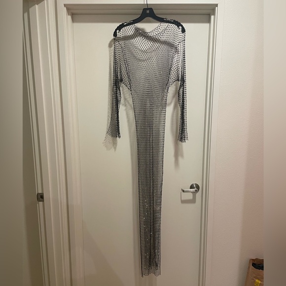 Hanica Rhinestone Mesh Overlay Dress - perfect for bachelorette party or concert - Picture 3 of 6